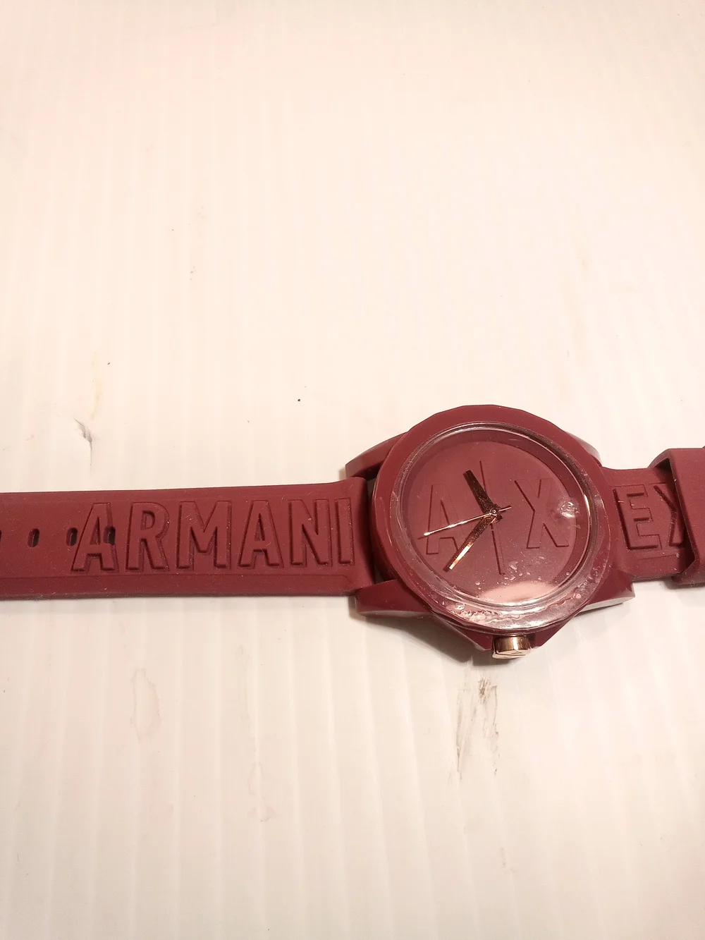 Armani Exchange AX1367 Red Quartz Analog Watch Red Silicone Strap 30m 3ATM